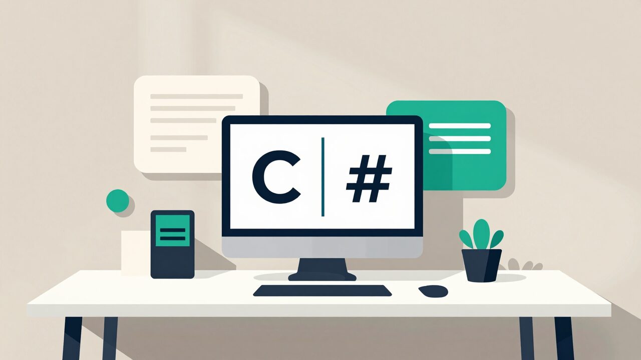 C# 값 타입과 참조 타입를 설명하는 3D 렌더링 대표 이미지