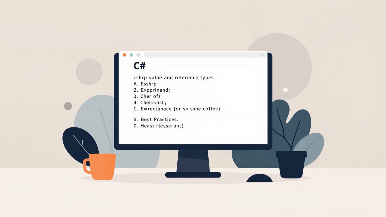 C# 값 타입과 참조 타입를 설명하는 3D 렌더링 대표 이미지