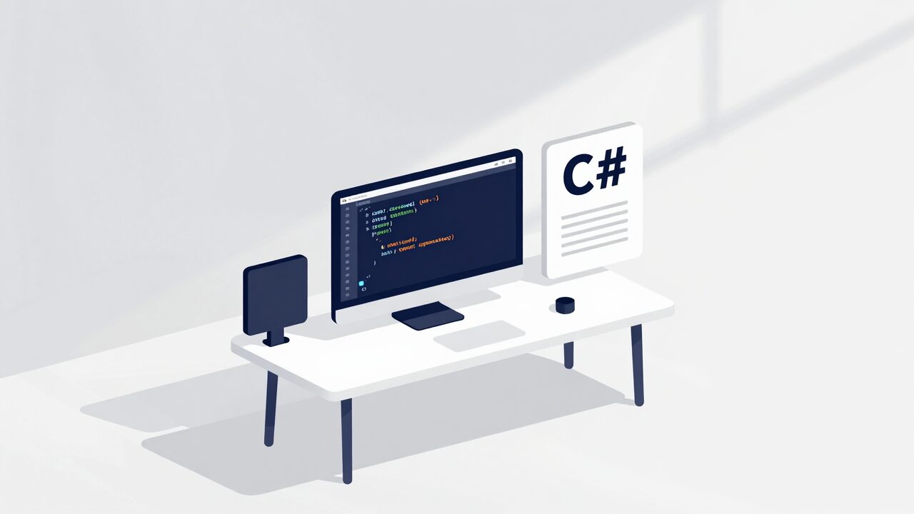 C# 연산자를 설명하는 아이소메트릭 일러스트 대표 이미지