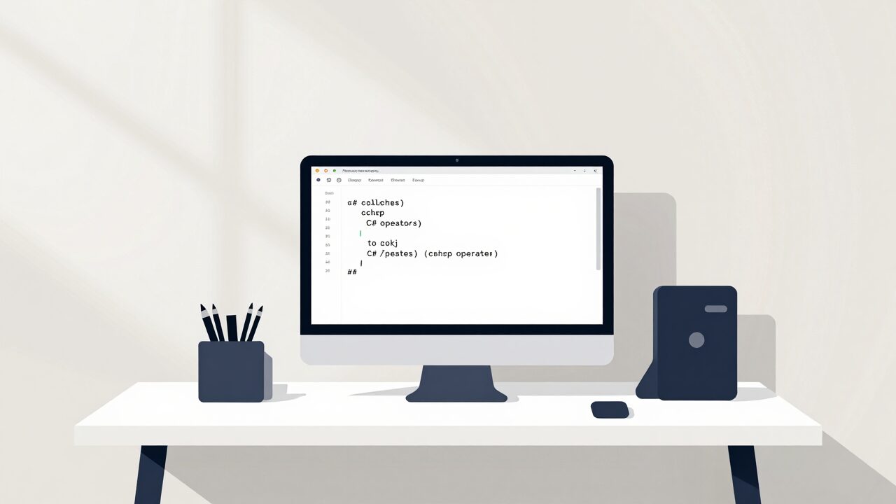 C# 연산자를 설명하는 3D 렌더링 대표 이미지