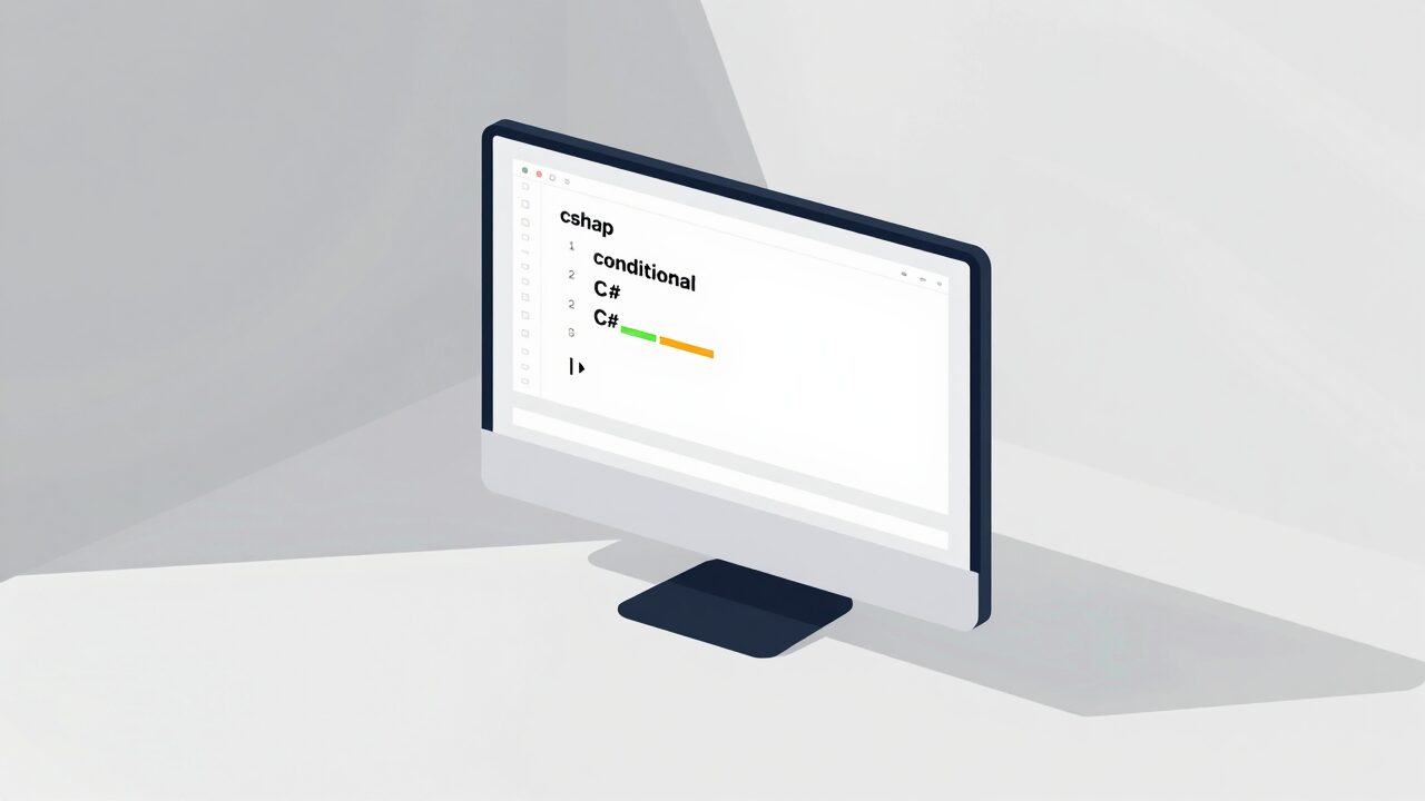 C# 조건문를 설명하는 아이소메트릭 일러스트 대표 이미지