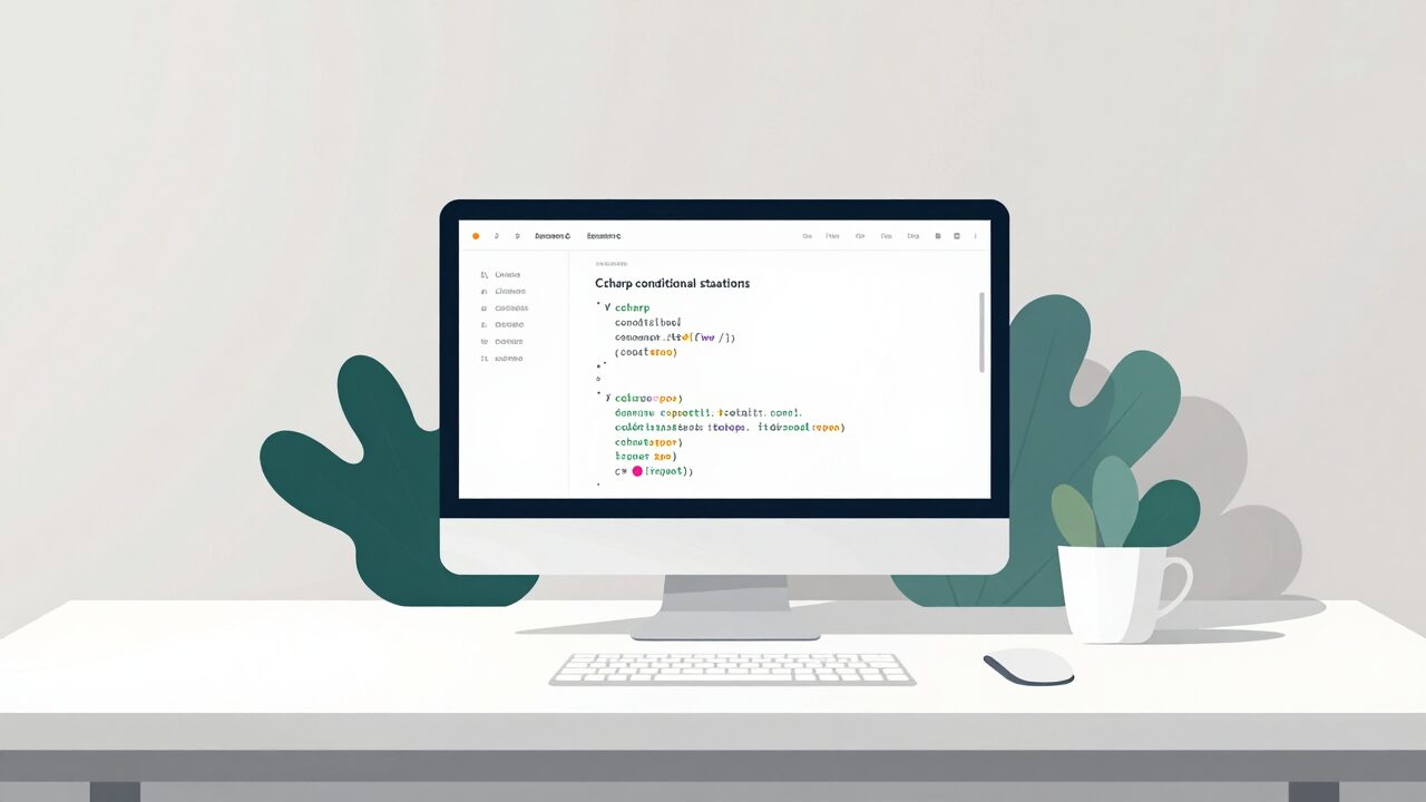 C# 조건문를 설명하는 사실적인 대표 이미지
