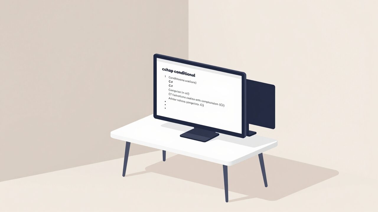 C# 조건문를 설명하는 아이소메트릭 일러스트 대표 이미지