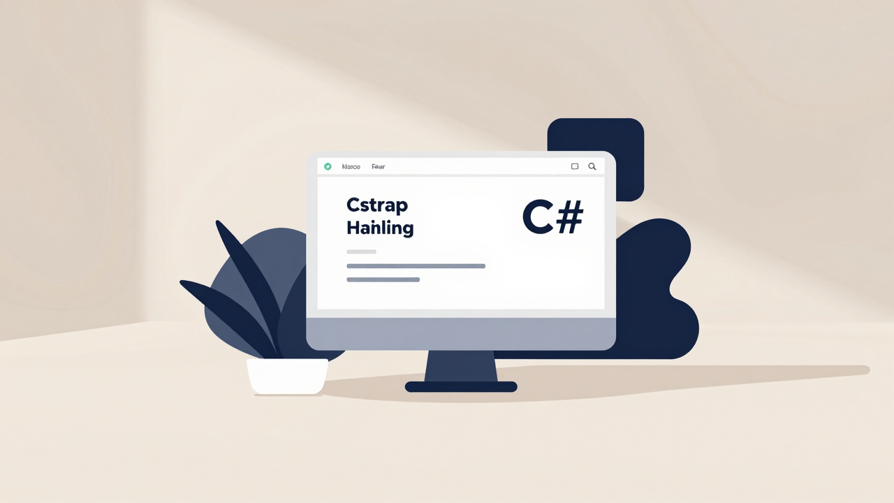 C# 문자열 다루기를 설명하는 아이소메트릭 일러스트 대표 이미지
