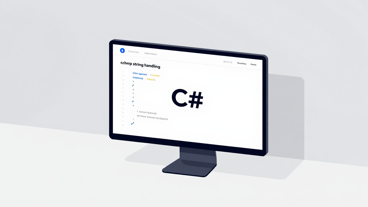 C# 문자열 다루기를 설명하는 아이소메트릭 일러스트 대표 이미지